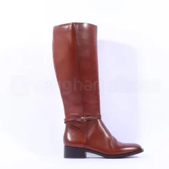 Women Tamaris Areti Knee High Thin Strap Boot - Cognac Leather