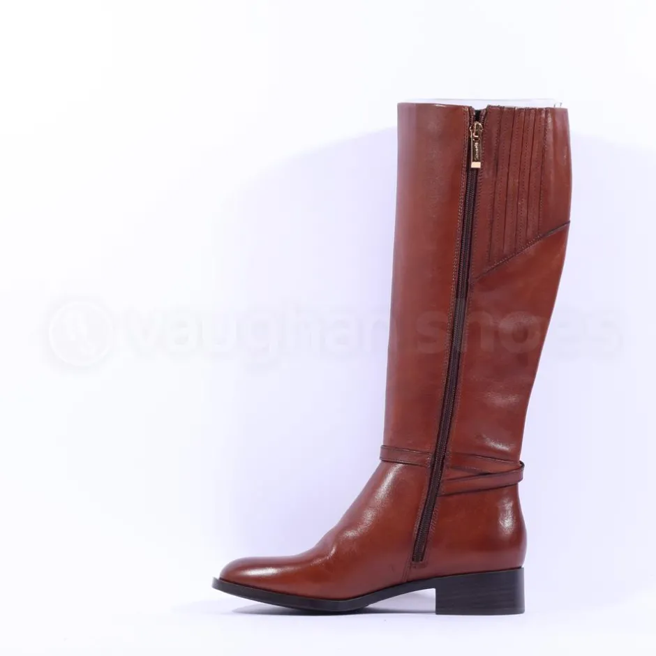 Women Tamaris Areti Knee High Thin Strap Boot - Cognac Leather