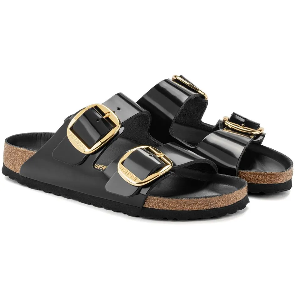 Women Birkenstock Arizona Big Buckle Patent - High Shine Black
