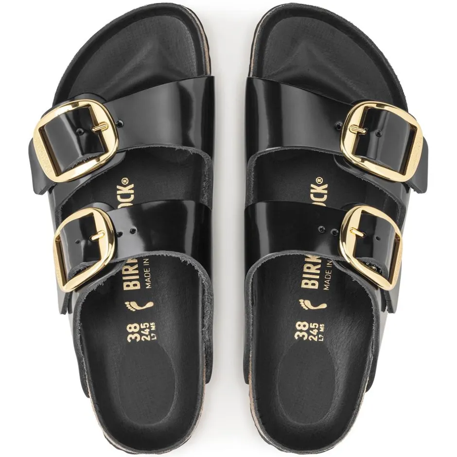 Women Birkenstock Arizona Big Buckle Patent - High Shine Black