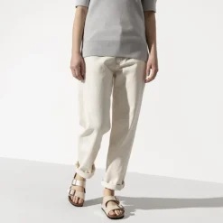 Women Birkenstock Arizona Birko Flor - Graceful Pearl White