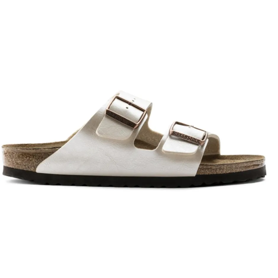 Women Birkenstock Arizona Birko Flor - Graceful Pearl White