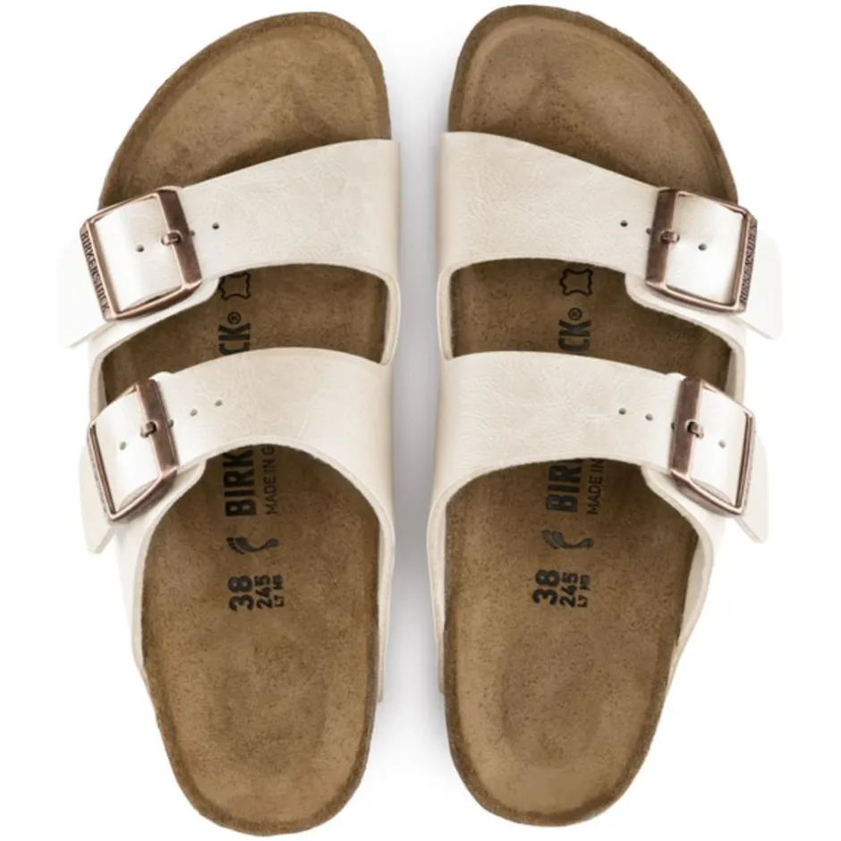 Women Birkenstock Arizona Birko Flor - Graceful Pearl White
