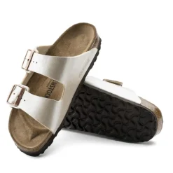 Women Birkenstock Arizona Birko Flor - Graceful Pearl White