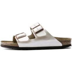 Women Birkenstock Arizona Birko Flor - Graceful Pearl White