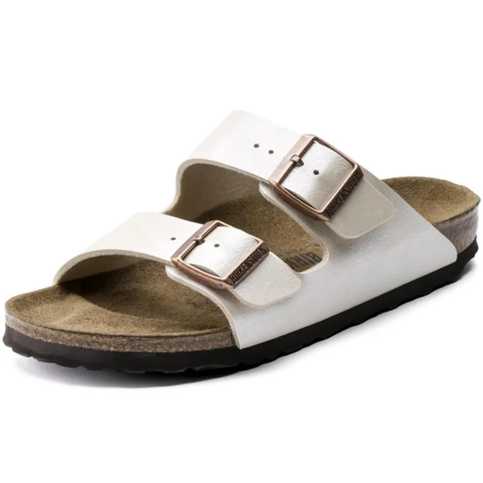 Women Birkenstock Arizona Birko Flor - Graceful Pearl White