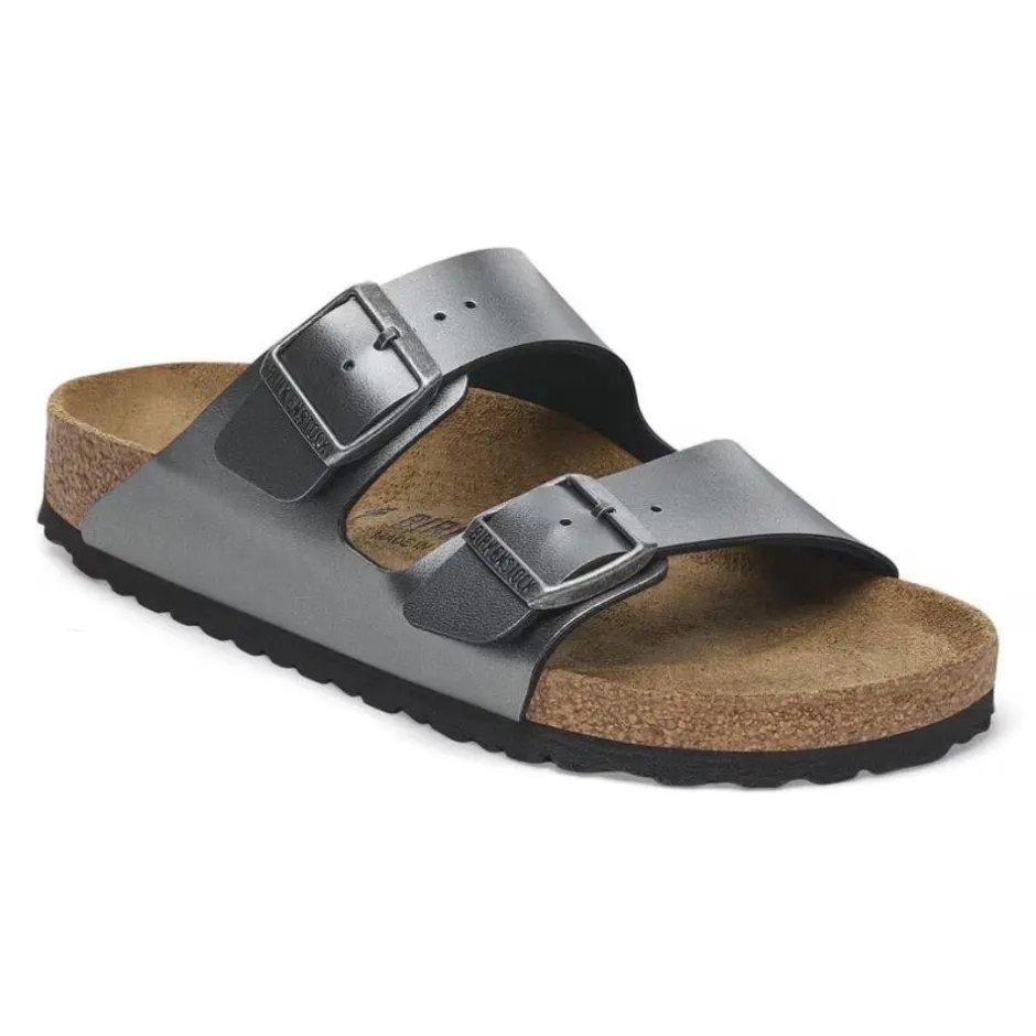 Women Birkenstock Arizona Birko-Flor - Metallic Black