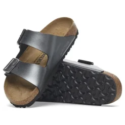 Women Birkenstock Arizona Birko-Flor - Metallic Black