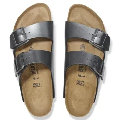 Women Birkenstock Arizona Birko-Flor - Metallic Black