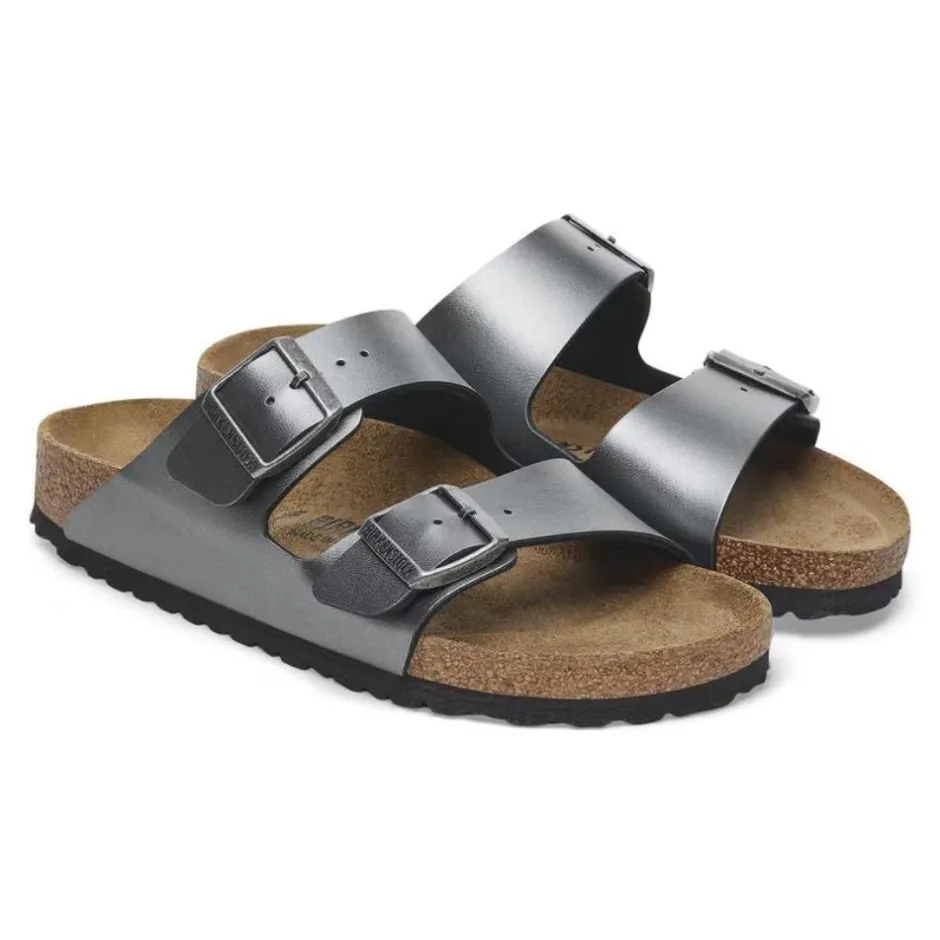Women Birkenstock Arizona Birko-Flor - Metallic Black