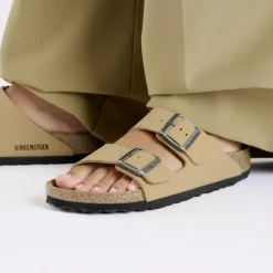 Women Birkenstock Arizona Birko-Flor Nubuck - Latte Cream
