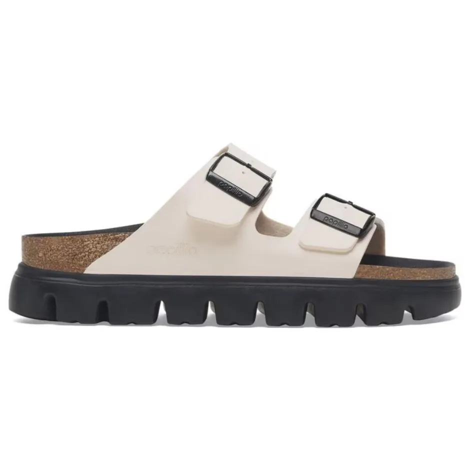 Women Birkenstock Arizona Chunky Birko-Flor - Eggshell Black