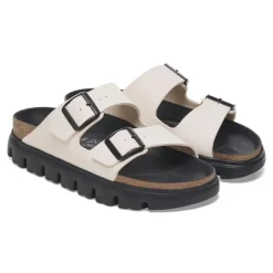 Women Birkenstock Arizona Chunky Birko-Flor - Eggshell Black