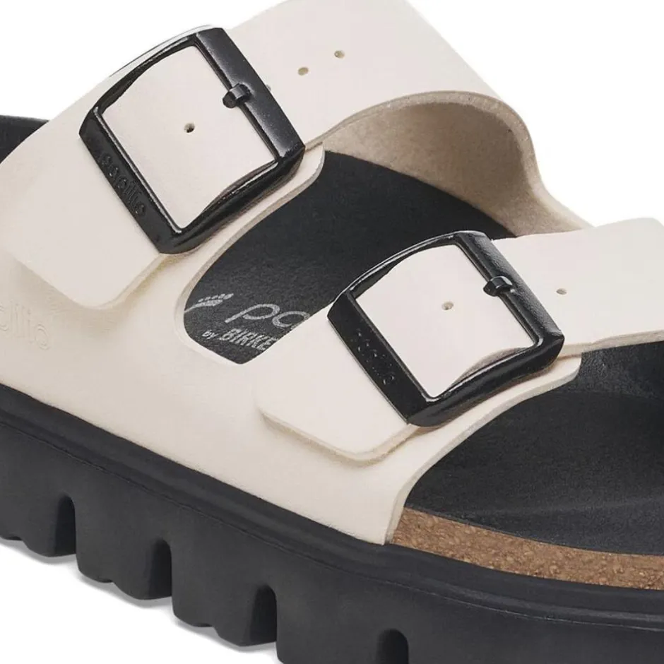 Women Birkenstock Arizona Chunky Birko-Flor - Eggshell Black