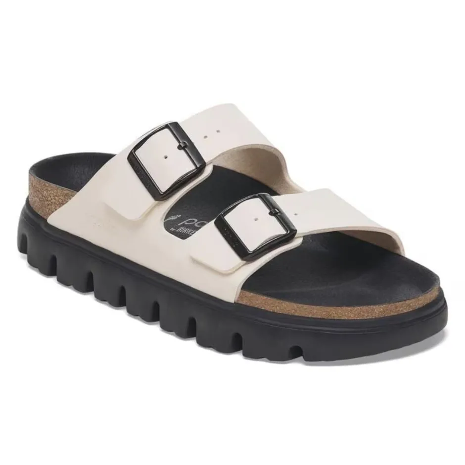 Women Birkenstock Arizona Chunky Birko-Flor - Eggshell Black