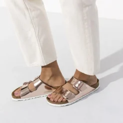 Women Birkenstock Arizona Soft Footbed - Metallic Copper