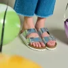 Women Birkenstock Arizona Soft Footbed - Metallic Silver