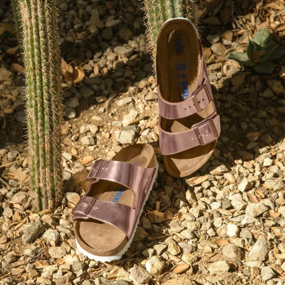 Women Birkenstock Arizona Soft Footbed - Metallic Copper
