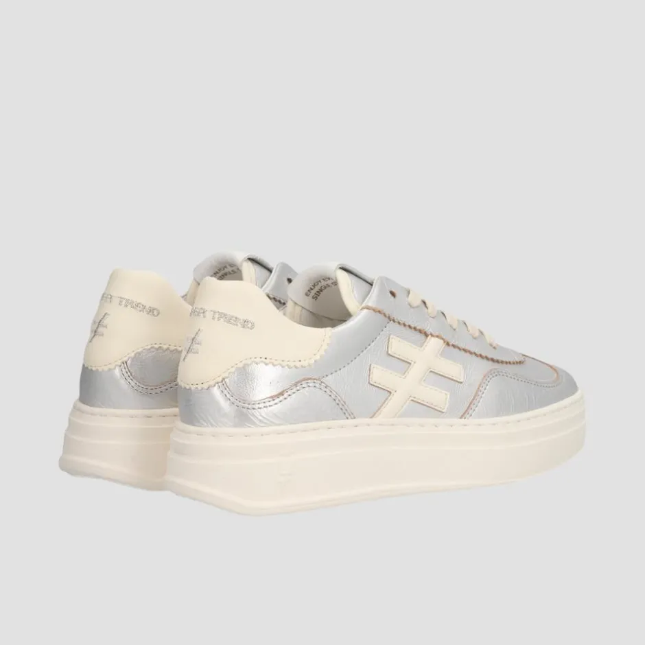 Women Another Trend Athletic Platform Trainer - Silver Cream