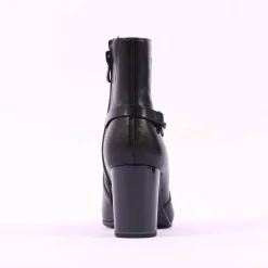 Women Caprice Audrey Link Strap Ankle Boot - Black Leather