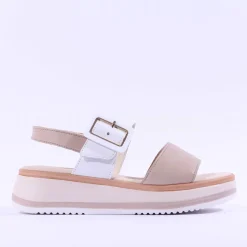 Women Gabor Aviemore Slingback Wedge Sandal - White Nude