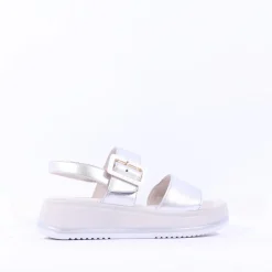 Women Gabor Aviemore Slingback Wedge Sandal - Silver Combi