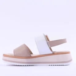 Women Gabor Aviemore Slingback Wedge Sandal - White Nude