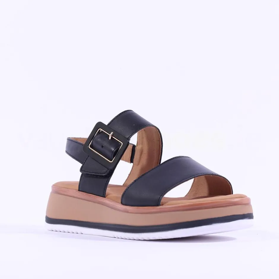 Women Gabor Aviemore Slingback Wedge Sandal - Black Tan