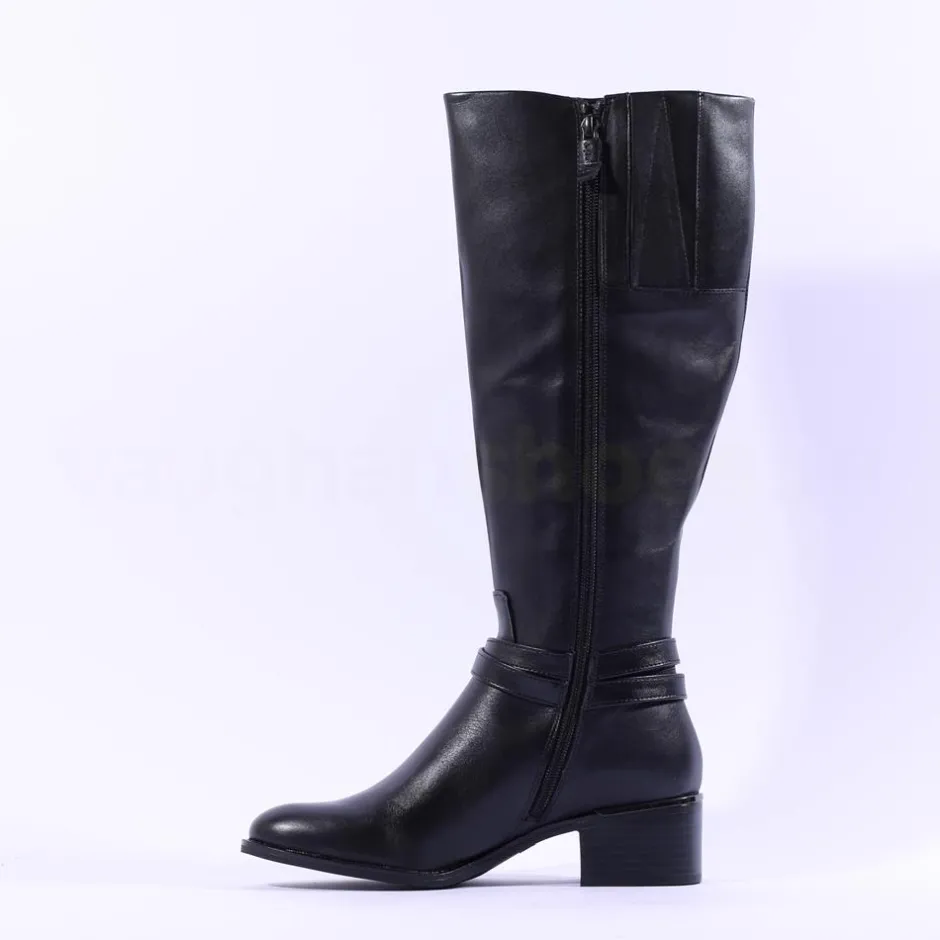 Women Tamaris Baku Knee High Boot - Black Leather