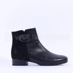 Women Gabor Bambury Two Tone Flat Buckle Boot - Black Combi