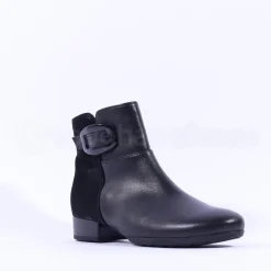 Women Gabor Bambury Two Tone Flat Buckle Boot - Black Combi