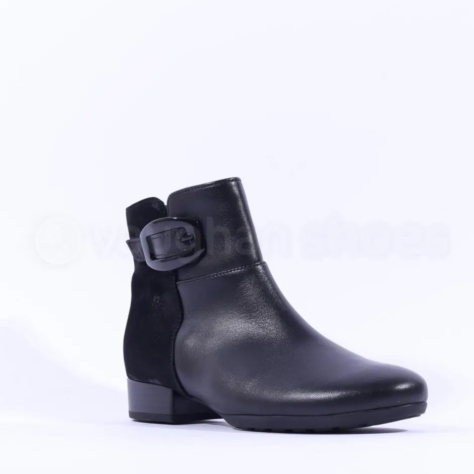Women Gabor Bambury Two Tone Flat Buckle Boot - Black Combi