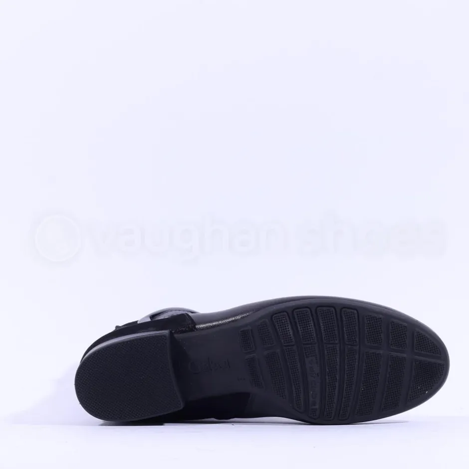 Women Gabor Bambury Two Tone Flat Buckle Boot - Black Combi