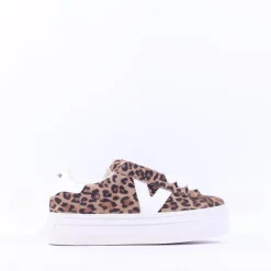 Women Victoria Barcelona Platform Lace Trainer - Leopard Print