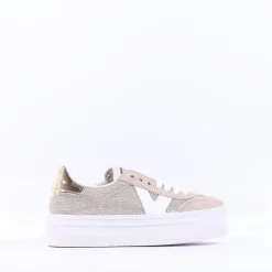Women Victoria Barcelona Platform Mesh Trainer - Gold