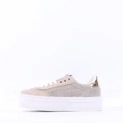Women Victoria Barcelona Platform Mesh Trainer - Gold