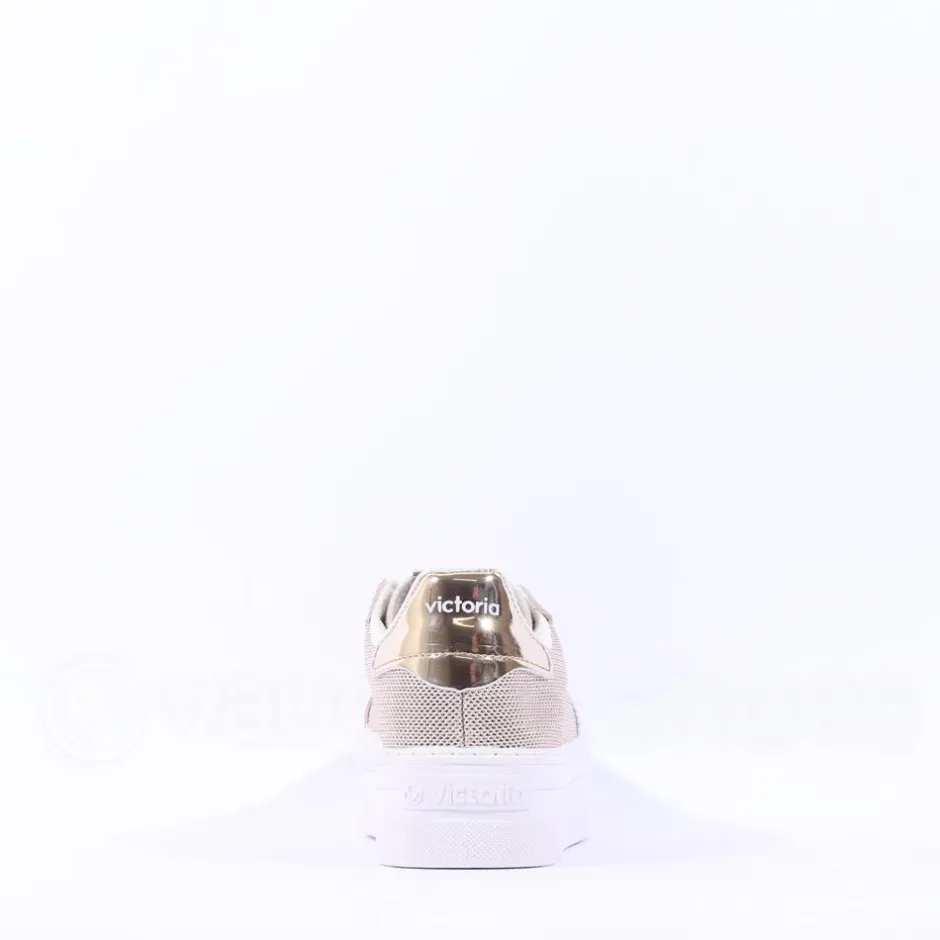 Women Victoria Barcelona Platform Mesh Trainer - Gold