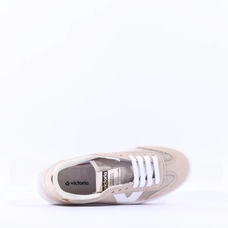 Women Victoria Barcelona Platform Mesh Trainer - Gold
