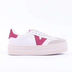 Women Victoria Barcelona Platform Suede T Toe - Frambuesa