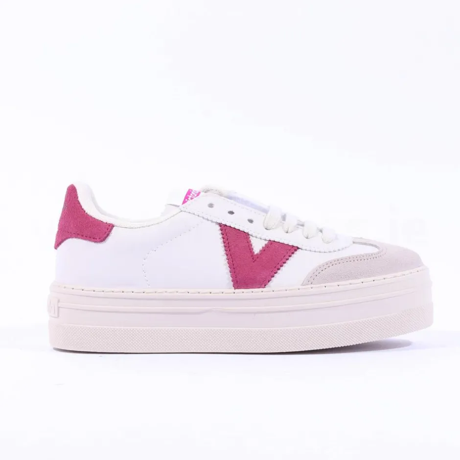 Women Victoria Barcelona Platform Suede T Toe - Frambuesa