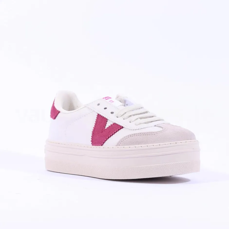 Women Victoria Barcelona Platform Suede T Toe - Frambuesa