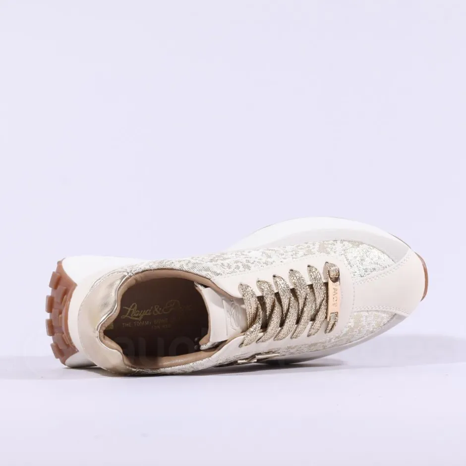 Women Tommy Bowe Ladies Barford Waffle Trainer - Gold Shimmer