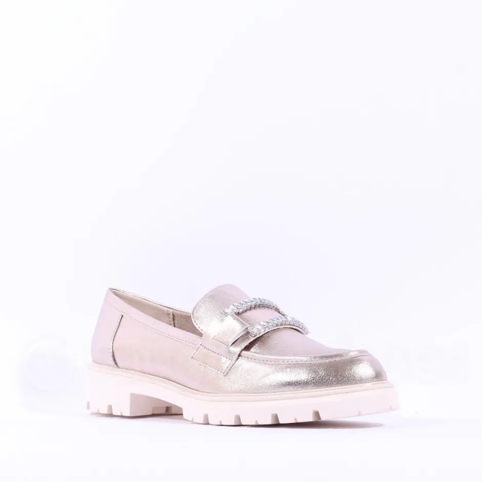 Women Marco Tozzi Bello Chunky Slip On Loafer - Platinum