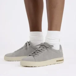 Women Birkenstock Bend Low Suede Trainer - Stone Coin