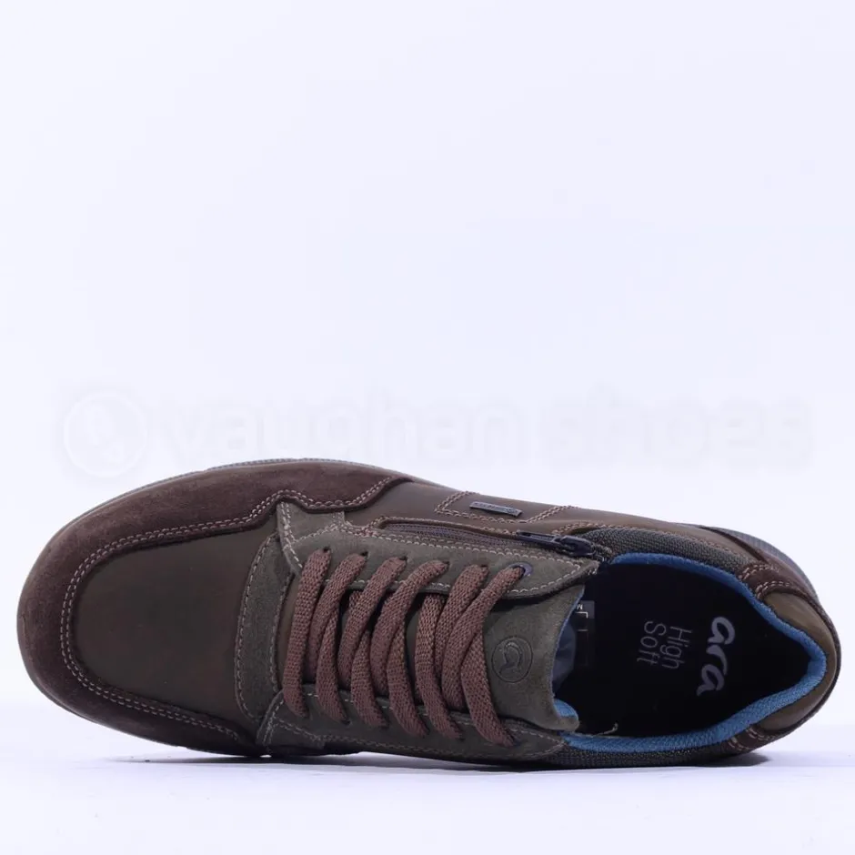 Ara Men Benjo Goretex Lace Shoe - Brown Green Leather