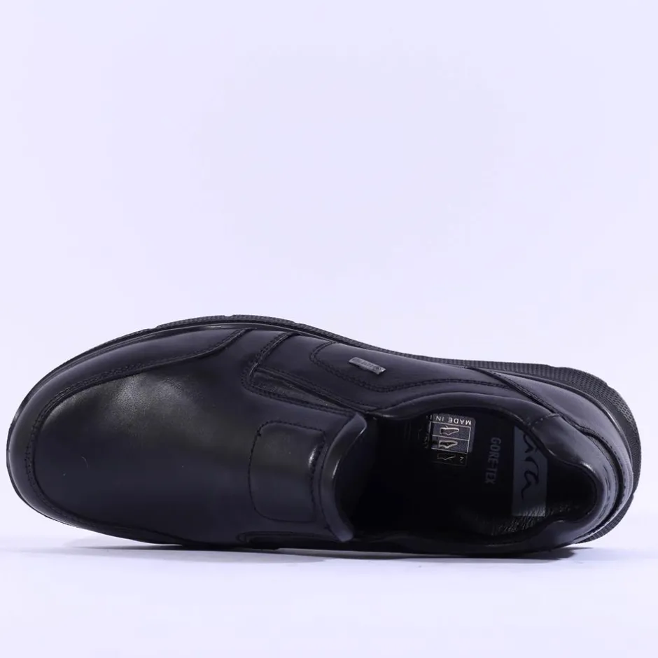 Ara Men Benjo Goretex Slip On Shoe - Black Leather