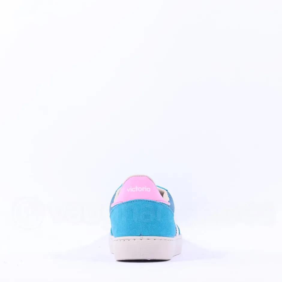 Women Victoria Berlin Mesh T Toe Laced Trainer - Turquoise