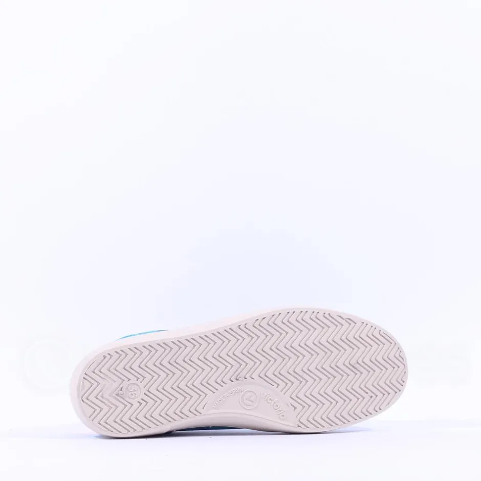 Women Victoria Berlin Mesh T Toe Laced Trainer - Turquoise