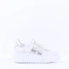 Women Wonders Berlin Platform Bungee Trainer - White Silver