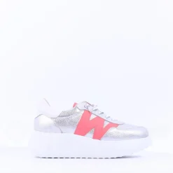 Women Wonders Berlin Platform Bungee Trainer - Silver Coral